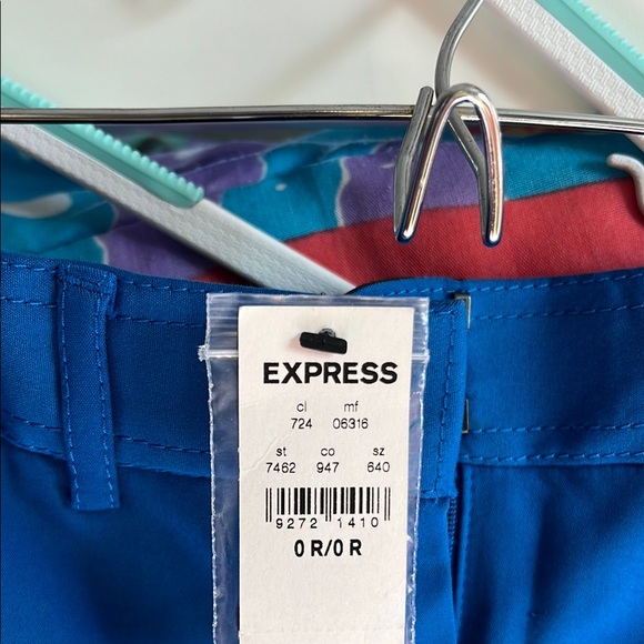 Express Royal Blue Flare Pants with Tailored Fit - Picture 2 of 2
